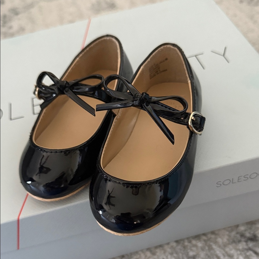 Janie and Jack Glossy Black Dress Shoes